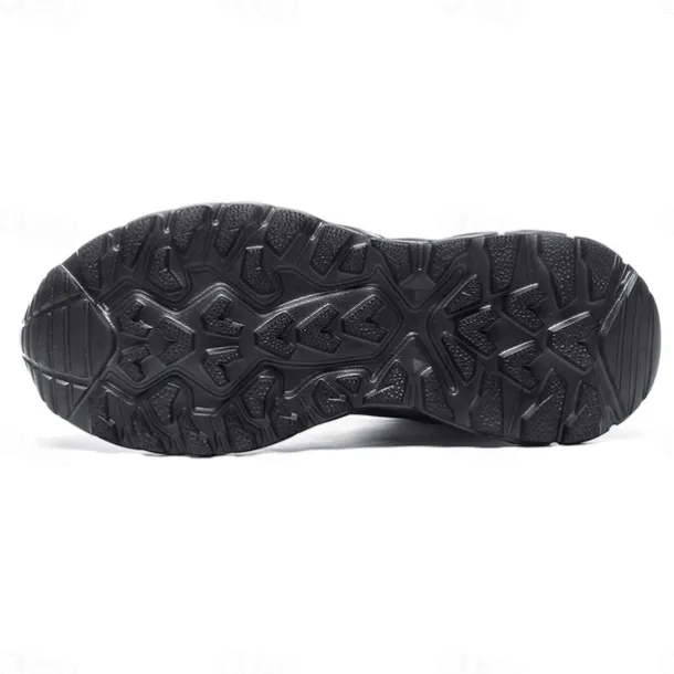 Men's Black Winter Snow Boots – Waterproof, Fur-Lined, Lace-Up Outdoor Hiking Shoes with Non-Slip Sole for Cold Weather