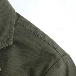 Men's Blazer Business Cocktail Party Wedding Party Fashion Casual Spring & Fall 100% Cotton Solid Color Pocket Buttons Comfortable Single Breasted Blazer Black Green khaki