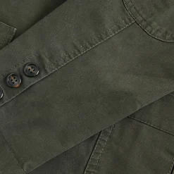 Men's Blazer Business Cocktail Party Wedding Party Fashion Casual Spring & Fall 100% Cotton Solid Color Pocket Buttons Comfortable Single Breasted Blazer Black Green khaki