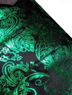 Men's Blazer Business Cocktail Party Wedding Party Party Spring & Fall Polyester Bronzing Pocket Buttons Comfortable Single Breasted Blazer Red Blue Purple Gold