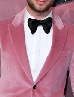 Men's Blazer Jacket Closure collar Fashion Casual Velvet Solid Colored Pink Green Tailored Fit Single Breasted Two-buttons