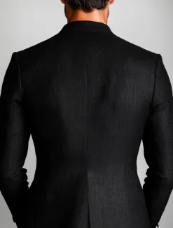 Men's Blazer Jacket Formal Wedding Guest Casual Daily Fashion Casual All Seasons Polyester Cotton Blend Solid Colored Basic Single Breasted Blazer Black