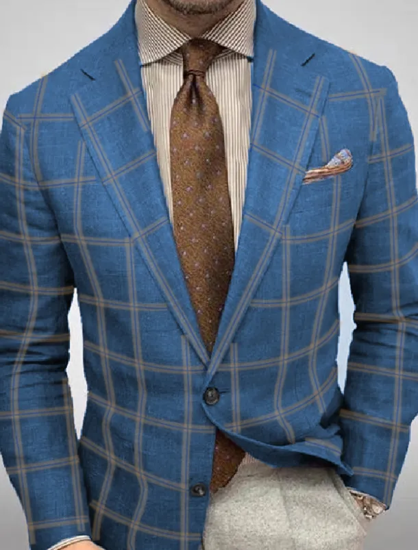 Men's Blazer Jacket Sport Coat Casual Wine Blue Regular Fit