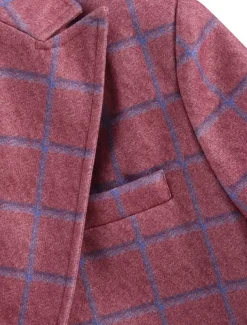 Men's Blazer Jacket Sport Coat Casual Wine Blue Regular Fit