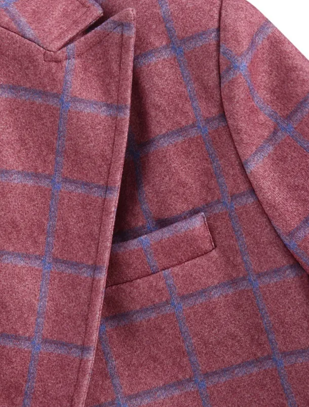 Men's Blazer Jacket Sport Coat Casual Wine Blue Regular Fit