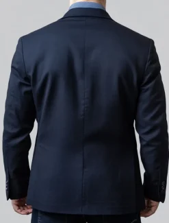 Men's Blazer Jacket Wedding Guest Casual Casual Daily Fashion Casual All Seasons Polyester Solid Colored Basic Single Breasted Blazer Navy Blue