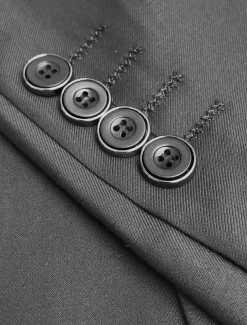 Men's Blazer School Formal Wedding Lined Daily Party Spring & Fall Autumn / Fall Polyester Solid Color Button Pocket Thermal Warm Comfy Double Breasted Blazer Purple Gray