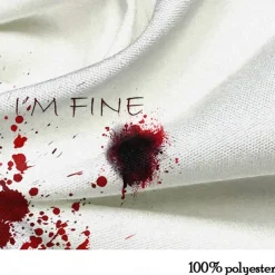 Men's Blood stains Halloween Costumes Button Up Shirt Long Sleeve Horror Party Evening Wear Fall Winter Spring & Summer Shirt Collar 3D Print Red