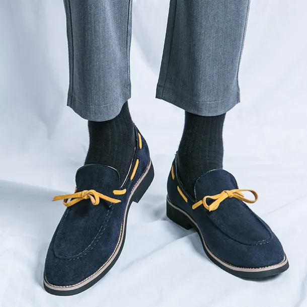 Men's Blue Loafers - Suede Faux Leather with Tassel Detailing, Stylish and Comfortable Slip-On Shoes for Men, Perfect for Casual, Office and Everyday Wear