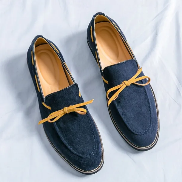 Men's Blue Loafers - Suede Faux Leather with Tassel Detailing, Stylish and Comfortable Slip-On Shoes for Men, Perfect for Casual, Office and Everyday Wear