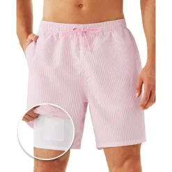 Men's Board Shorts Swim Shorts Swim Trunks Shorts With Compression Liner Plain Comfort Breathable Holiday Going out Swimming Pool Hawaiian Boho Black Pink