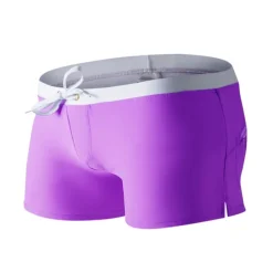 Men's Board Shorts Swim Shorts Swim Trunks Drawstring with Mesh lining Zipper Pocket Solid Color Quick Dry Comfortable Holiday Swimming Pool Hawaiian Casual / Sporty Slim Black White Low Waist