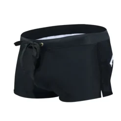 Men's Board Shorts Swim Shorts Swim Trunks Drawstring with Mesh lining Zipper Pocket Solid Color Quick Dry Comfortable Holiday Swimming Pool Hawaiian Casual / Sporty Slim Black White Low Waist