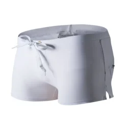 Men's Board Shorts Swim Shorts Swim Trunks Drawstring with Mesh lining Zipper Pocket Solid Color Quick Dry Comfortable Holiday Swimming Pool Hawaiian Casual / Sporty Slim Black White Low Waist