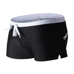 Men's Board Shorts Swim Shorts Swim Trunks Drawstring with Mesh lining Zipper Pocket Solid Color Quick Dry Comfortable Holiday Swimming Pool Hawaiian Casual / Sporty Slim Black White Low Waist