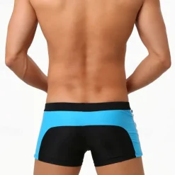 Men's Board Shorts Swim Shorts Swim Trunks Patchwork Drawstring Elastic Waist Color Block Comfort Quick Dry Short Holiday Beach Weekend Fashion Casual Black Red Micro-elastic