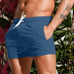 Men's Board Shorts Swim Shorts Swim Trunks Drawstring Elastic Waist Plain Comfort Quick Dry Short Holiday Beach Weekend Fashion Casual Black White Micro-elastic