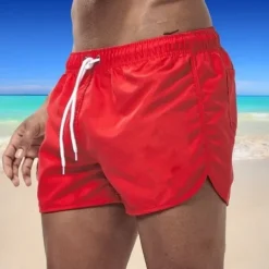 Men's Board Shorts Swim Shorts Swim Trunks Elastic Waist Solid Color Quick Dry Short Daily Gym Bathing Chic & Modern Casual / Sporty Black White Micro-elastic