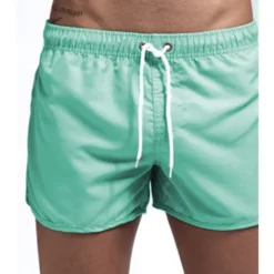 Men's Board Shorts Swim Shorts Swim Trunks Elastic Waist Solid Color Quick Dry Short Daily Gym Bathing Chic & Modern Casual / Sporty Black White Micro-elastic