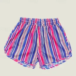 Men's Board Shorts Swim Shorts Swim Trunks Shorts Drawstring Elastic Waist Striped Comfort Quick Dry Short Daily Holiday Swimming Pool Fashion Casual Yellow Pink Micro-elastic