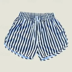 Men's Board Shorts Swim Shorts Swim Trunks Shorts Drawstring Elastic Waist Striped Comfort Quick Dry Short Daily Holiday Swimming Pool Fashion Casual Yellow Pink Micro-elastic