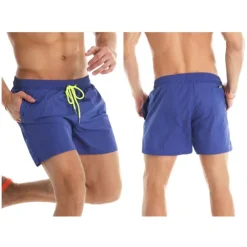 Men's Board Shorts Swim Shorts Swim Trunks Summer Shorts Beach Shorts Drawstring Elastic Waist Plain Quick Dry Short Daily Holiday Hawaiian Boho Black Yellow Micro-elastic