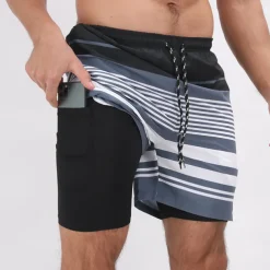 Men's Board Shorts Swim Shorts Swim Trunks Surfing Casual Holiday Beach Quick Dry Drawstring With Compression Liner Gradient Hawaiian Boho Activewear 1 5