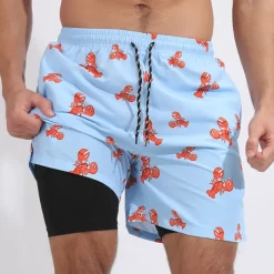 Men's Board Shorts Swim Shorts Swim Trunks Surfing Casual Holiday Beach Quick Dry Drawstring With Compression Liner Gradient Hawaiian Boho Activewear 1 5