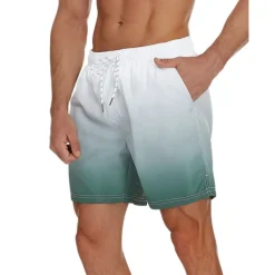 Men's Board Shorts Swim Shorts Swim Trunks Drawstring with Mesh lining Elastic Waist Gradient Quick Dry Short Casual Daily Holiday Hawaiian Boho Black Pink Micro-elastic