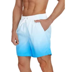 Men's Board Shorts Swim Shorts Swim Trunks Drawstring with Mesh lining Elastic Waist Gradient Quick Dry Short Casual Daily Holiday Hawaiian Boho Black Pink Micro-elastic