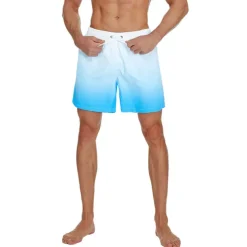 Men's Board Shorts Swim Shorts Swim Trunks Drawstring with Mesh lining Elastic Waist Gradient Quick Dry Short Casual Daily Holiday Hawaiian Boho Black Pink Micro-elastic