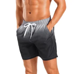 Men's Board Shorts Swim Shorts Swim Trunks Drawstring with Mesh lining Elastic Waist Gradient Quick Dry Short Casual Daily Holiday Hawaiian Boho Black Pink Micro-elastic