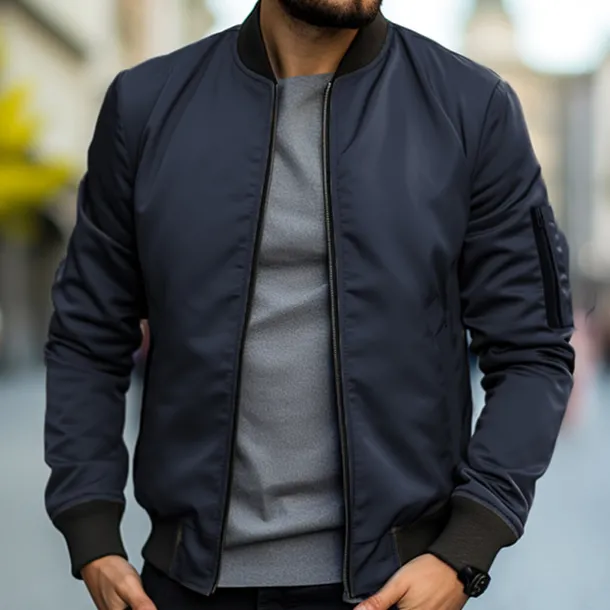 Men's Bomber Jacket Transition Jacket Daily Wear Windbreaker Zipper Pocket All Seasons Plain Streetwear Stand Collar Regular Black Yellow Red Army Green Dark Blue Jacket