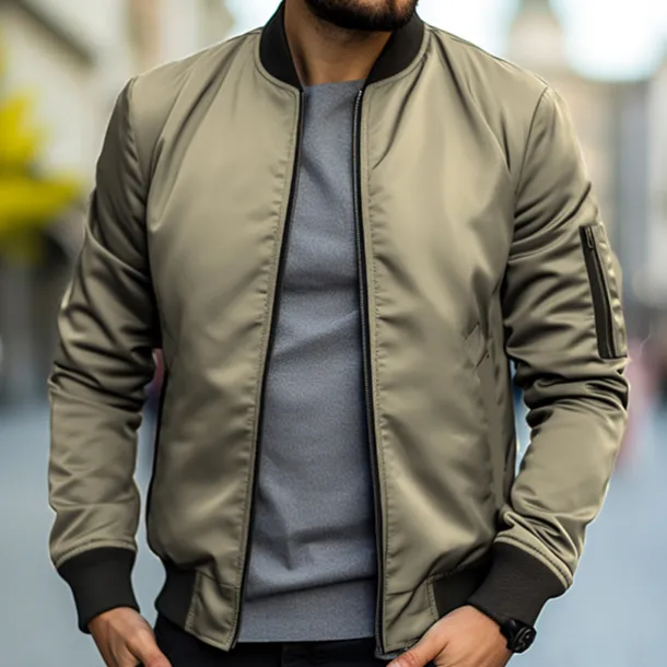 Men's Bomber Jacket Transition Jacket Daily Wear Windbreaker Zipper Pocket All Seasons Plain Streetwear Stand Collar Regular Black Yellow Red Army Green Dark Blue Jacket