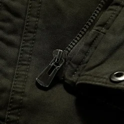 Men's Bomber Jacket Varsity Jacket Tactical Jacket Casual Wearable Multi Pocket Spring Fall Winter Military Military Style Stand Collar Regular Cotton Black Khaki Army Green Jacket