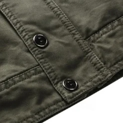 Men's Bomber Jacket Varsity Jacket Tactical Jacket Casual Wearable Multi Pocket Spring Fall Winter Military Military Style Stand Collar Regular Cotton Black Khaki Army Green Jacket
