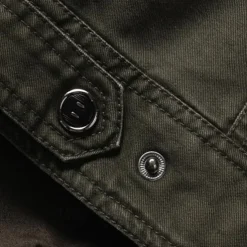 Men's Bomber Jacket Varsity Jacket Tactical Jacket Casual Wearable Multi Pocket Spring Fall Winter Military Military Style Stand Collar Regular Cotton Black Khaki Army Green Jacket