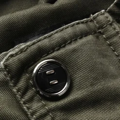 Men's Bomber Jacket Varsity Jacket Tactical Jacket Casual Wearable Multi Pocket Spring Fall Winter Military Military Style Stand Collar Regular Cotton Black Khaki Army Green Jacket