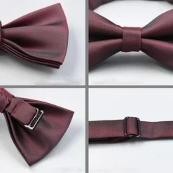 Men's Bow Tie Neckties Bowtie Pre-Tied Adjustable Bow Plain Wedding Birthday Party