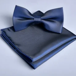 Men's Bow Tie Pocket Squares Handkerchiefs Neckties Bowtie Pre-Tied Bow Plain Wedding Birthday Party