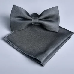 Men's Bow Tie Pocket Squares Handkerchiefs Neckties Bowtie Pre-Tied Bow Plain Wedding Birthday Party