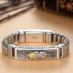 Men's Bracelet Vintage Style Letter Vintage Punk S925 Sterling Silver Bracelet Jewelry Silver For Street Gift