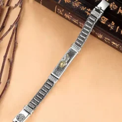 Men's Bracelet Vintage Style Letter Vintage Punk S925 Sterling Silver Bracelet Jewelry Silver For Street Gift