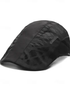 Men's breathable beret with mesh panel, Adjustable for outdoor activities and running