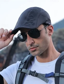 Men's breathable beret with mesh panel, Adjustable for outdoor activities and running