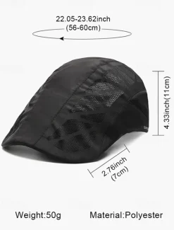 Men's breathable beret with mesh panel, Adjustable for outdoor activities and running