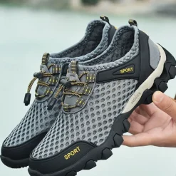 Men's Breathable Mesh Trail Running Shoes – Lightweight Non-Slip Outdoor Athletic Sneakers for Hiking, Walking & Water Sports