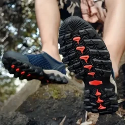 Men's Breathable Mesh Trail Running Shoes – Lightweight Non-Slip Outdoor Athletic Sneakers for Hiking, Walking & Water Sports