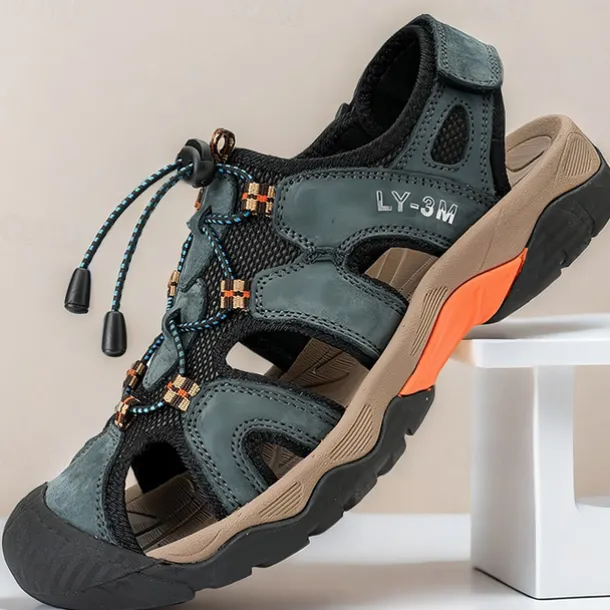 Men's Breathable Outdoor Hiking Sandals with Adjustable Straps and Non-Slip Sole – Durable and Comfortable for Adventures