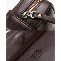 Men's Brown Black Faux Leather Crossbody Bag with Adjustable Shoulder Strap - Stylish and Practical Shoulder Bag, Messenger Bag for Work, Travel and Daily Use
